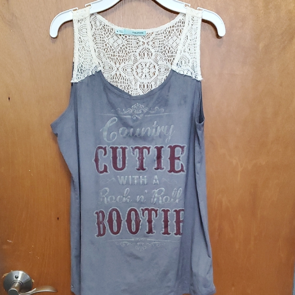 Women's Gray Graphic Tank Top